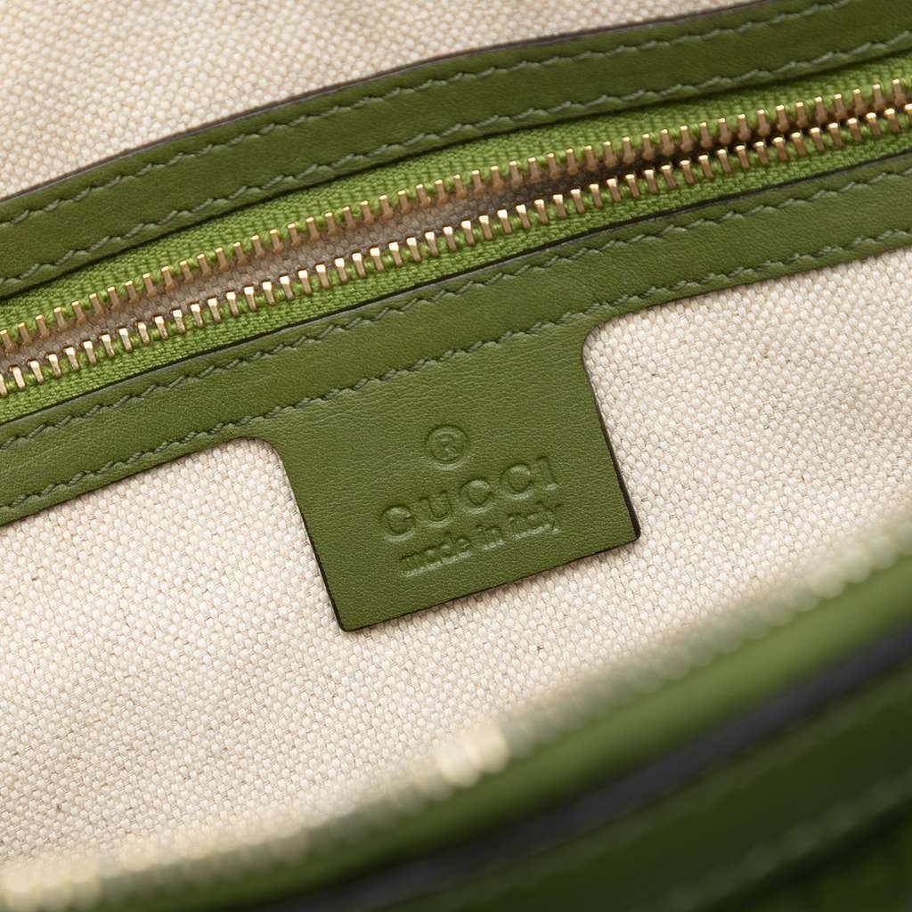 Gucci Medium Microguccissima Nice Dome Satchel Green Leather Very good - Box View