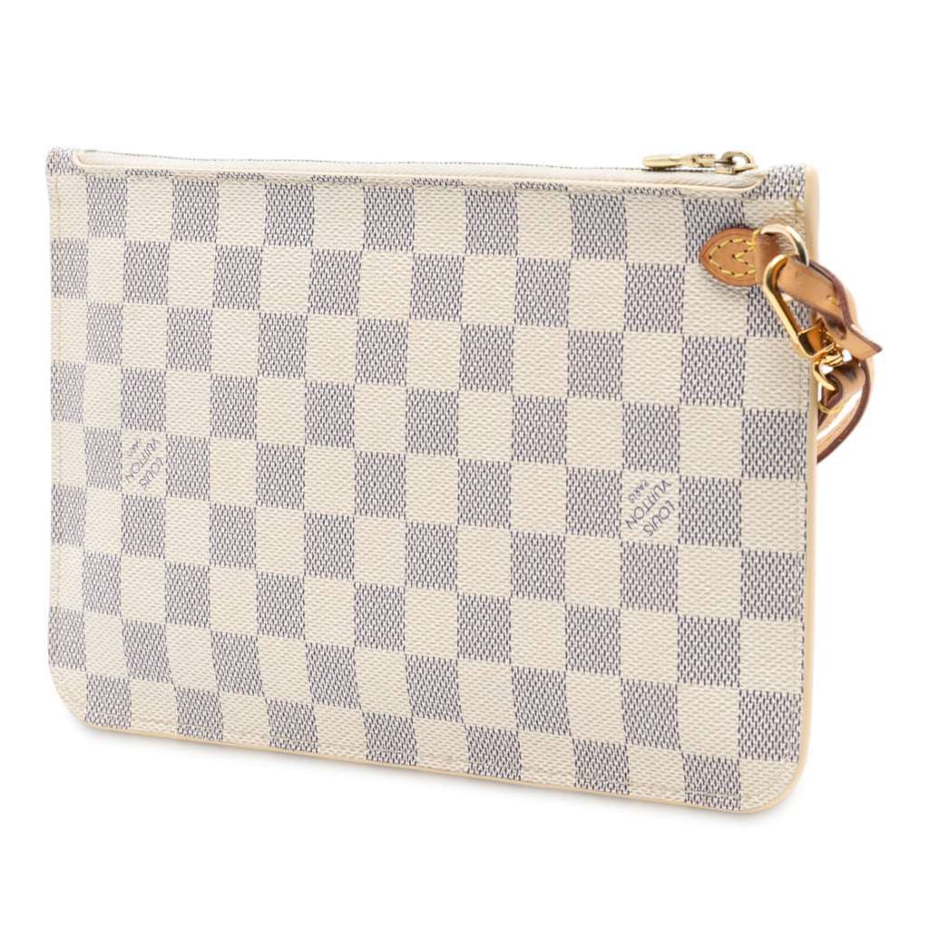 Louis Vuitton Damier Azur Neverfull MM Pouch White Very good - Back View