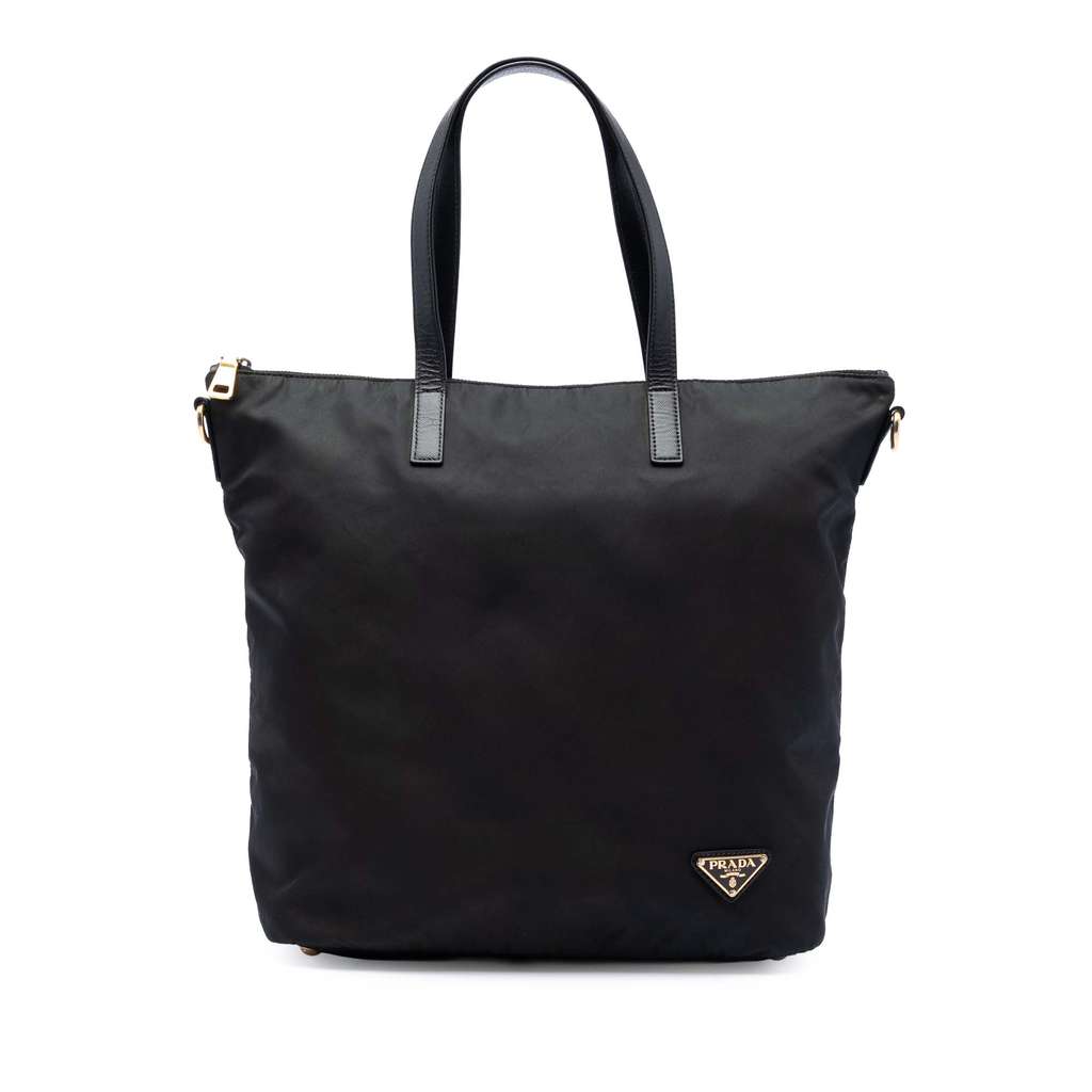 Prada Tessuto Zip Top Convertible Tote Brown Very good condition - Front View
