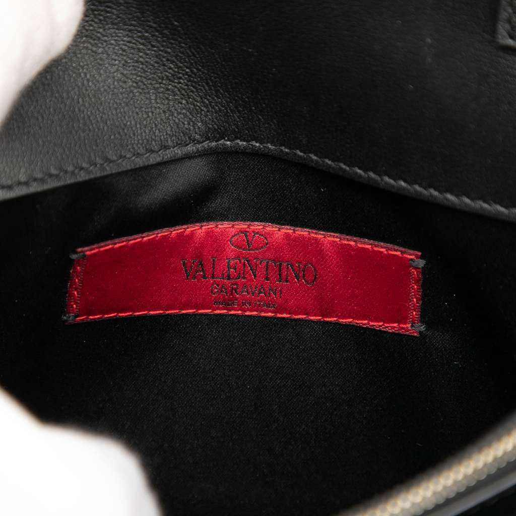 Valentino Leather Rockstud Chain Pouch Black Leather Good - Box View