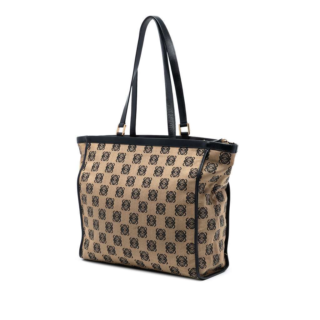 Loewe Anagram Canvas Tote Brown Canvas Good condition - Back View