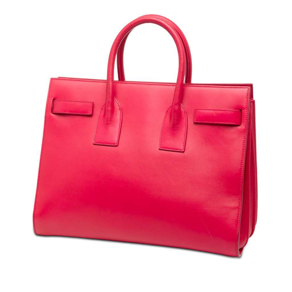 Saint Laurent Small Leather Sac De Jour Satchel Pink Leather Very good - Back View