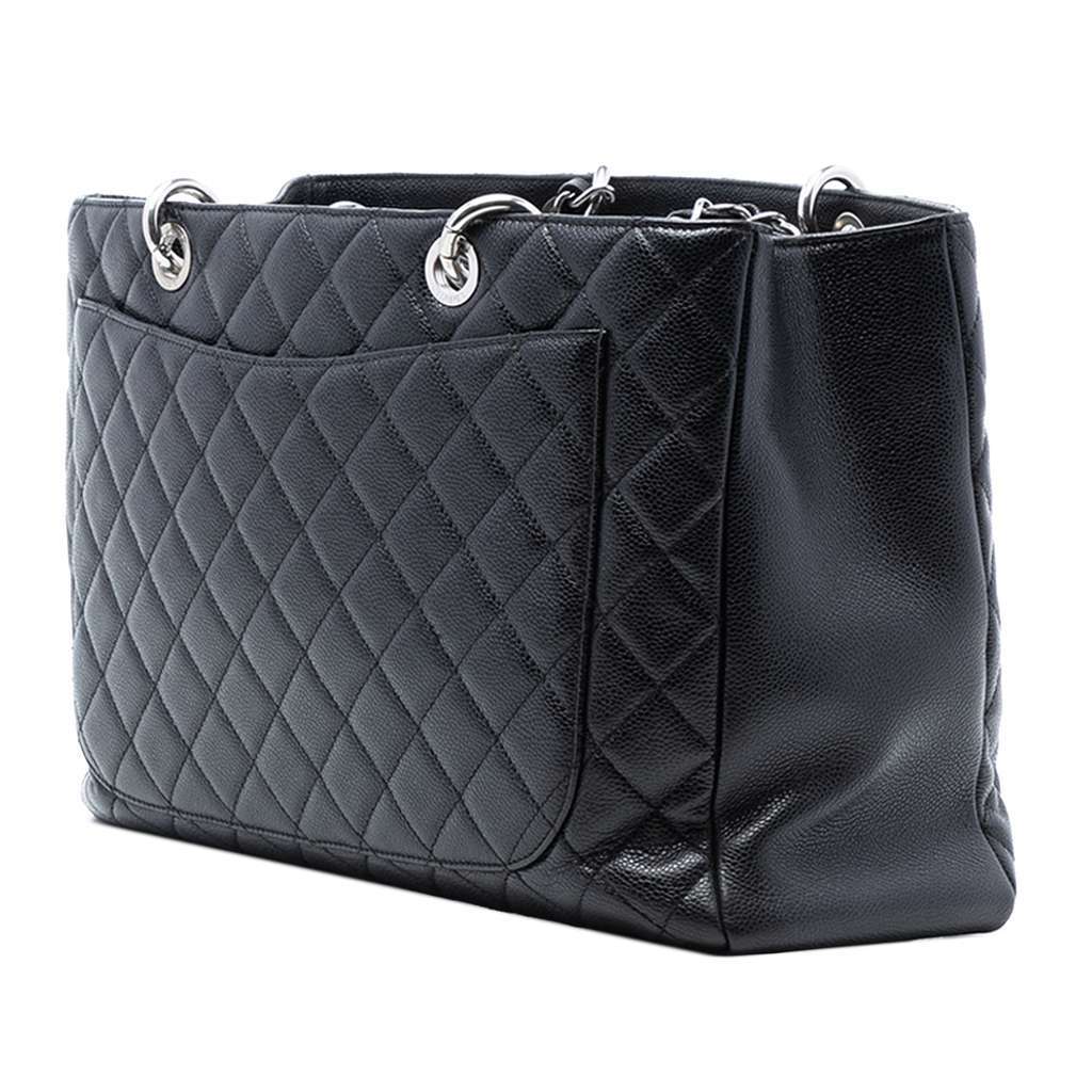 Chanel Caviar Grand Shopping Tote XL Black Leather Very good condition - Back View