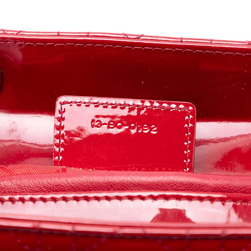Dior Medium Patent Cannage Lady Dior Red Leather Very good - Box View