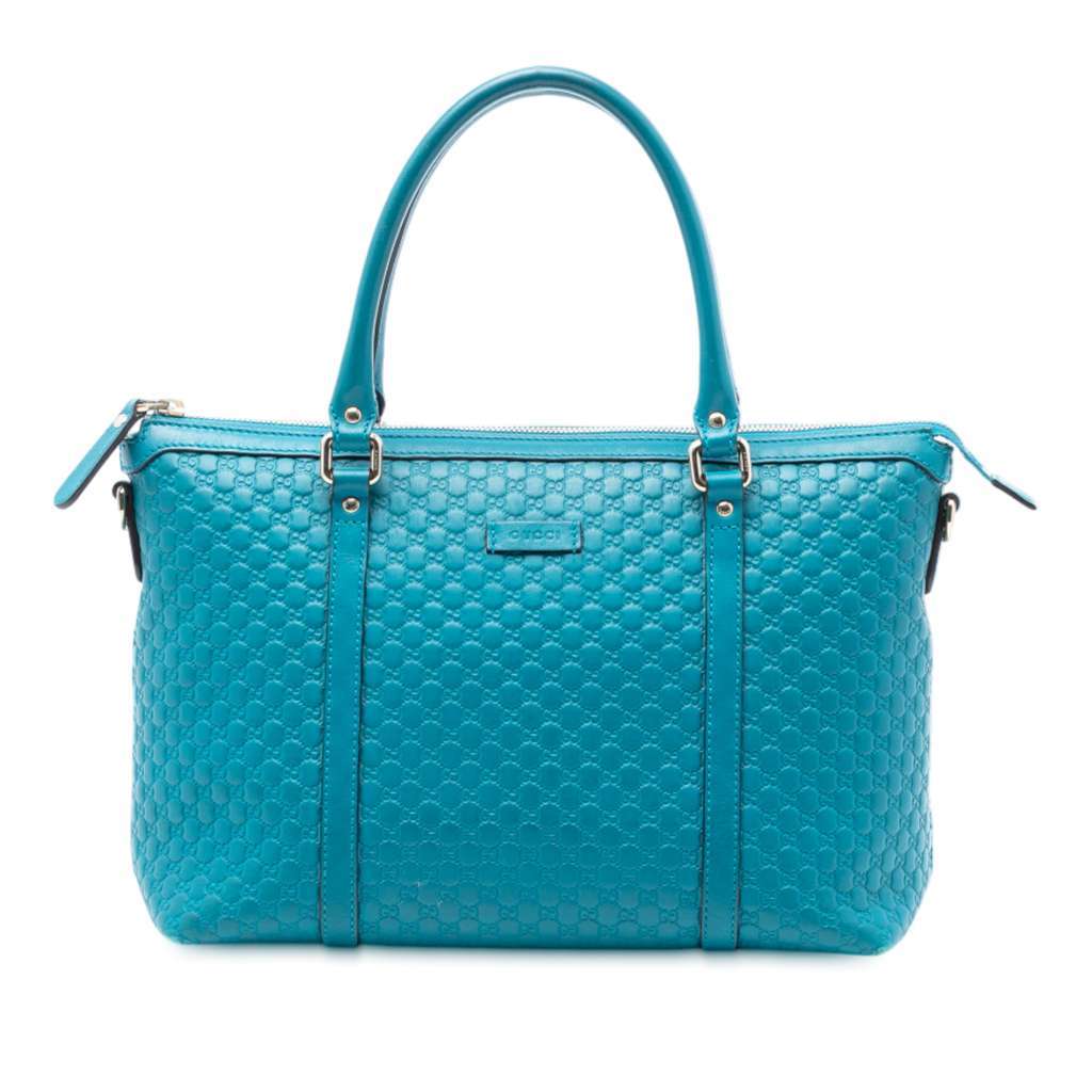 Gucci Small Microguccissima Joy Satchel Blue Leather Very good - Front View