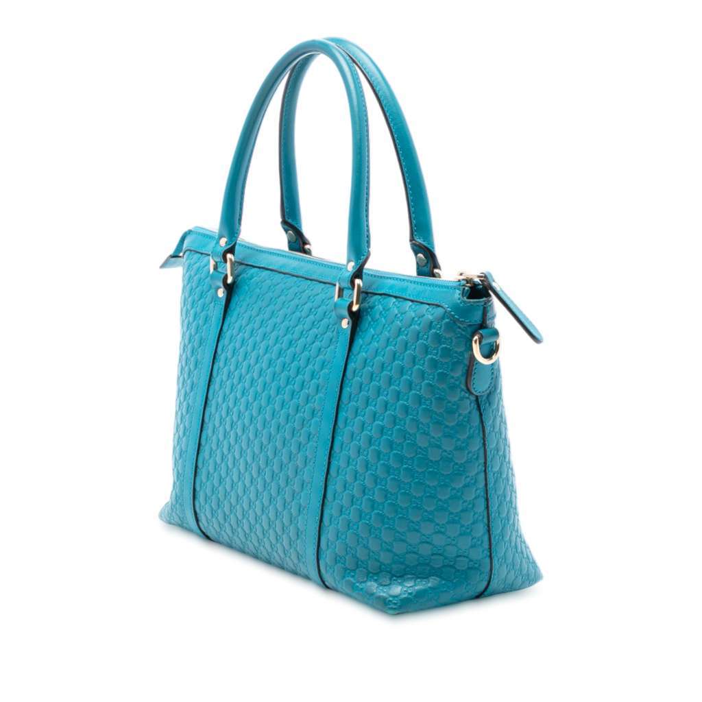 Gucci Small Microguccissima Joy Satchel Blue Leather Very good - Back View