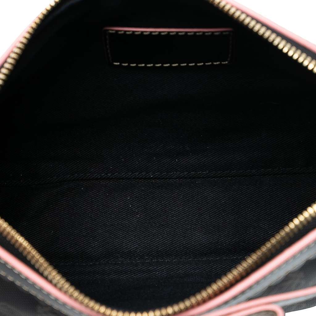 Loewe Anagram PVC Coated Canvas Shoulder Bag Black Very good - Model View