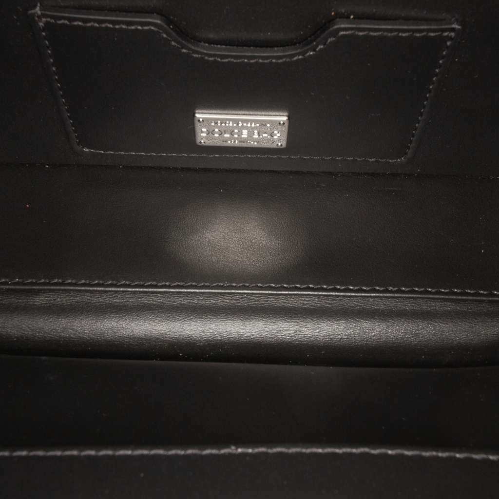 Dolce & Gabbana Rhinestone Embellished Jacquard Dolce Box Bag Black Jacquard Very good condition - Model View