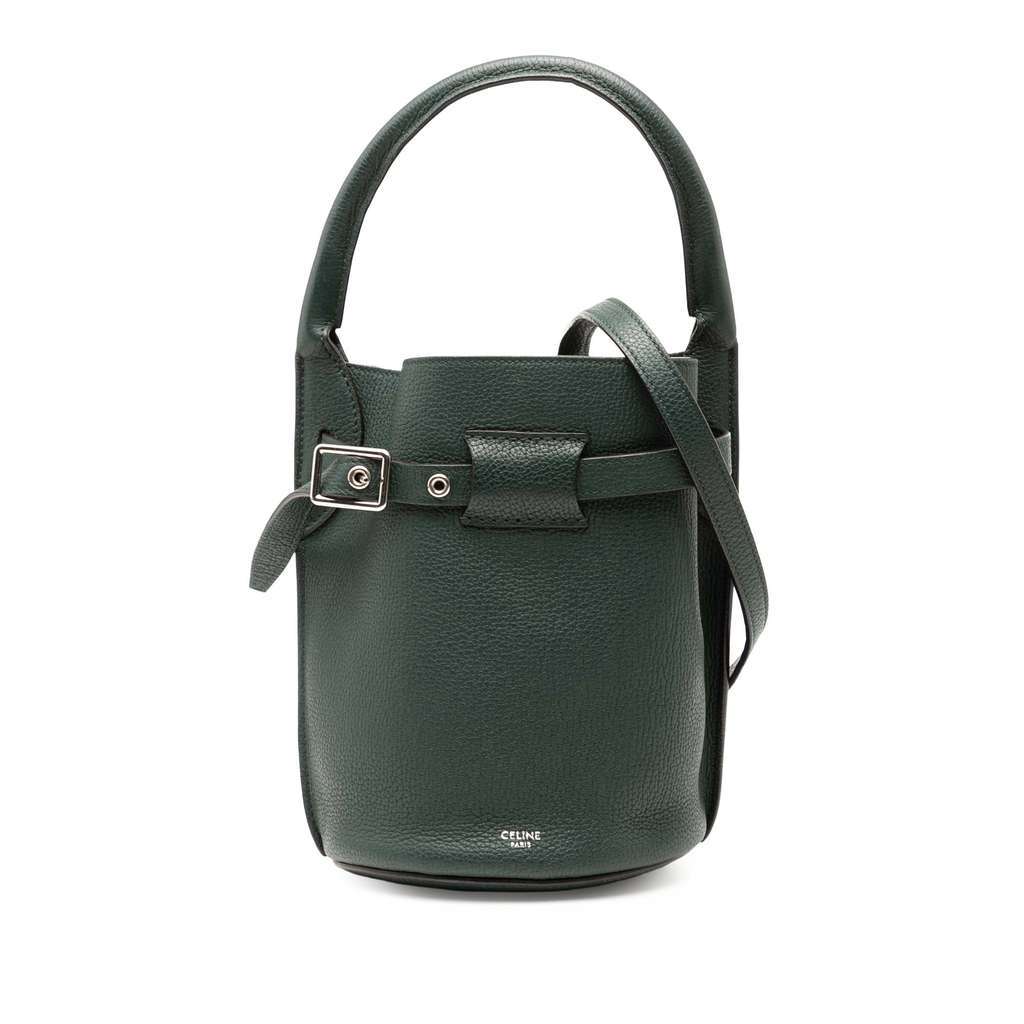 Celine Nano Leather Big Bucket Bag Green Leather Very good - Front View