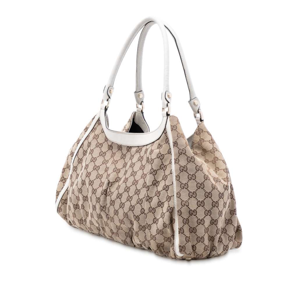 Gucci Large GG Canvas Abbey D Ring Shoulder Bag Brown Canvas Good condition - Back View