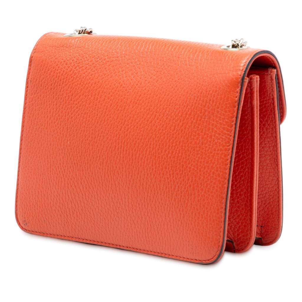 Gucci Small Dollar Calfskin Interlocking G Crossbody Orange Leather Very good - Back View