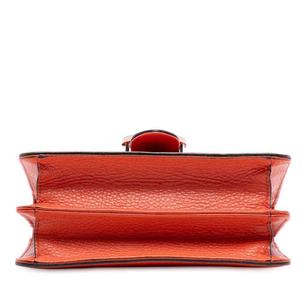 Gucci Small Dollar Calfskin Interlocking G Crossbody Orange Leather Very good - Inside View