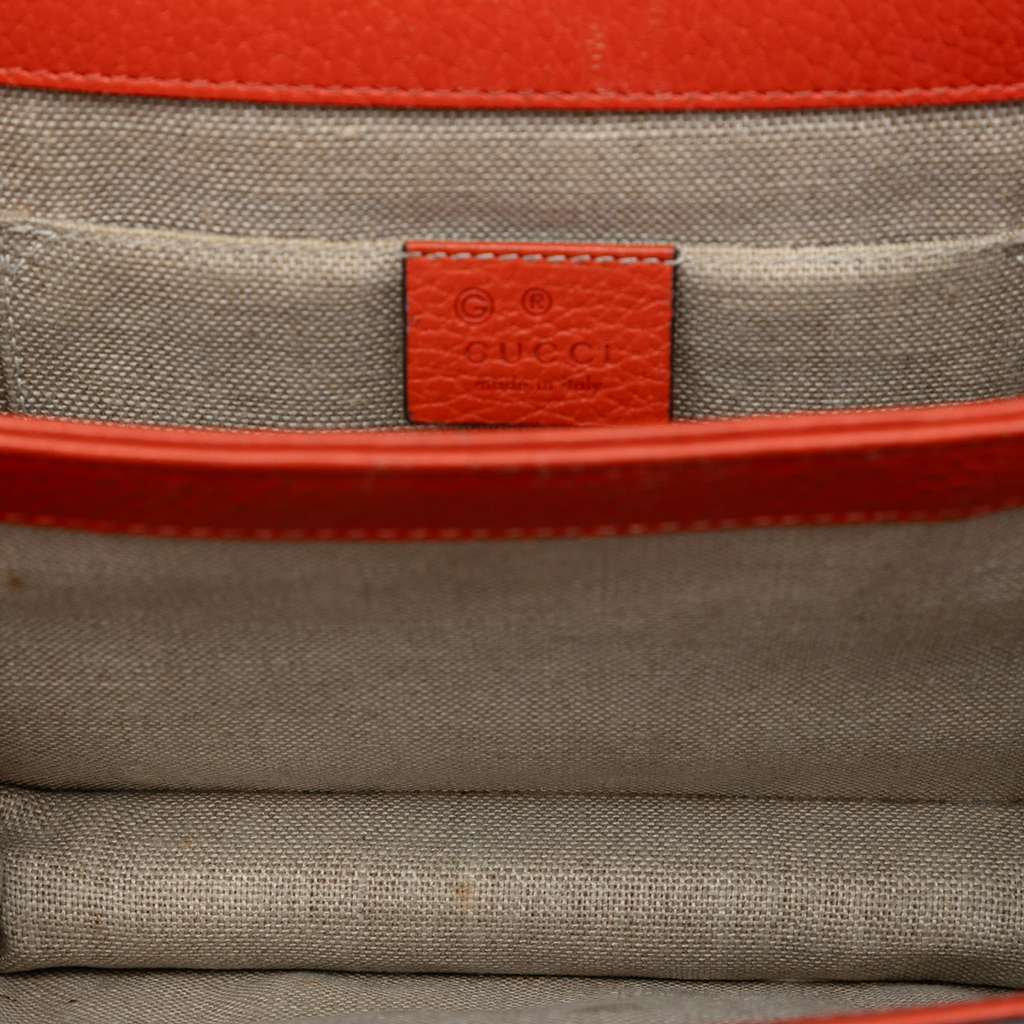 Gucci Small Dollar Calfskin Interlocking G Crossbody Orange Leather Very good - Model View