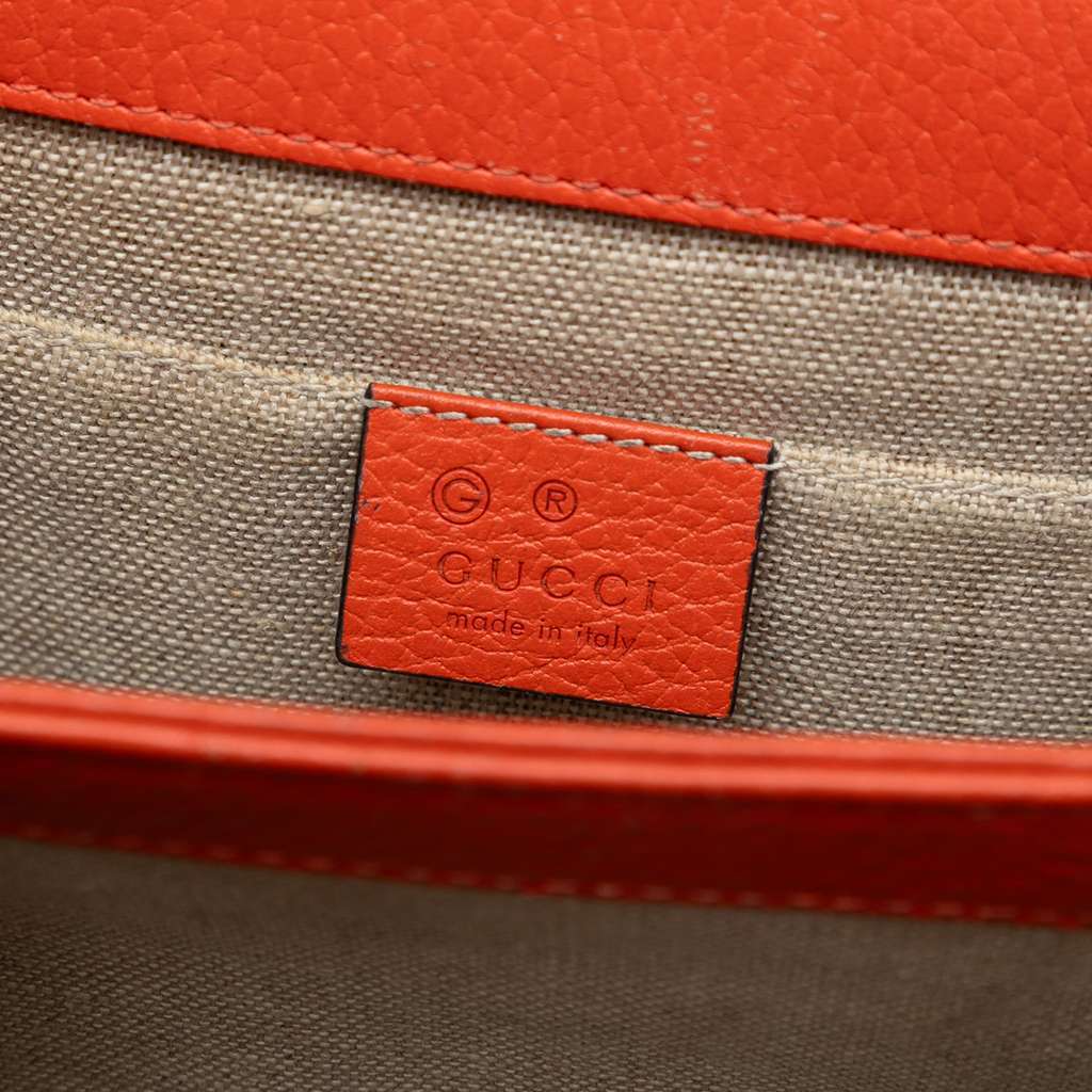 Gucci Small Dollar Calfskin Interlocking G Crossbody Orange Leather Very good - Box View