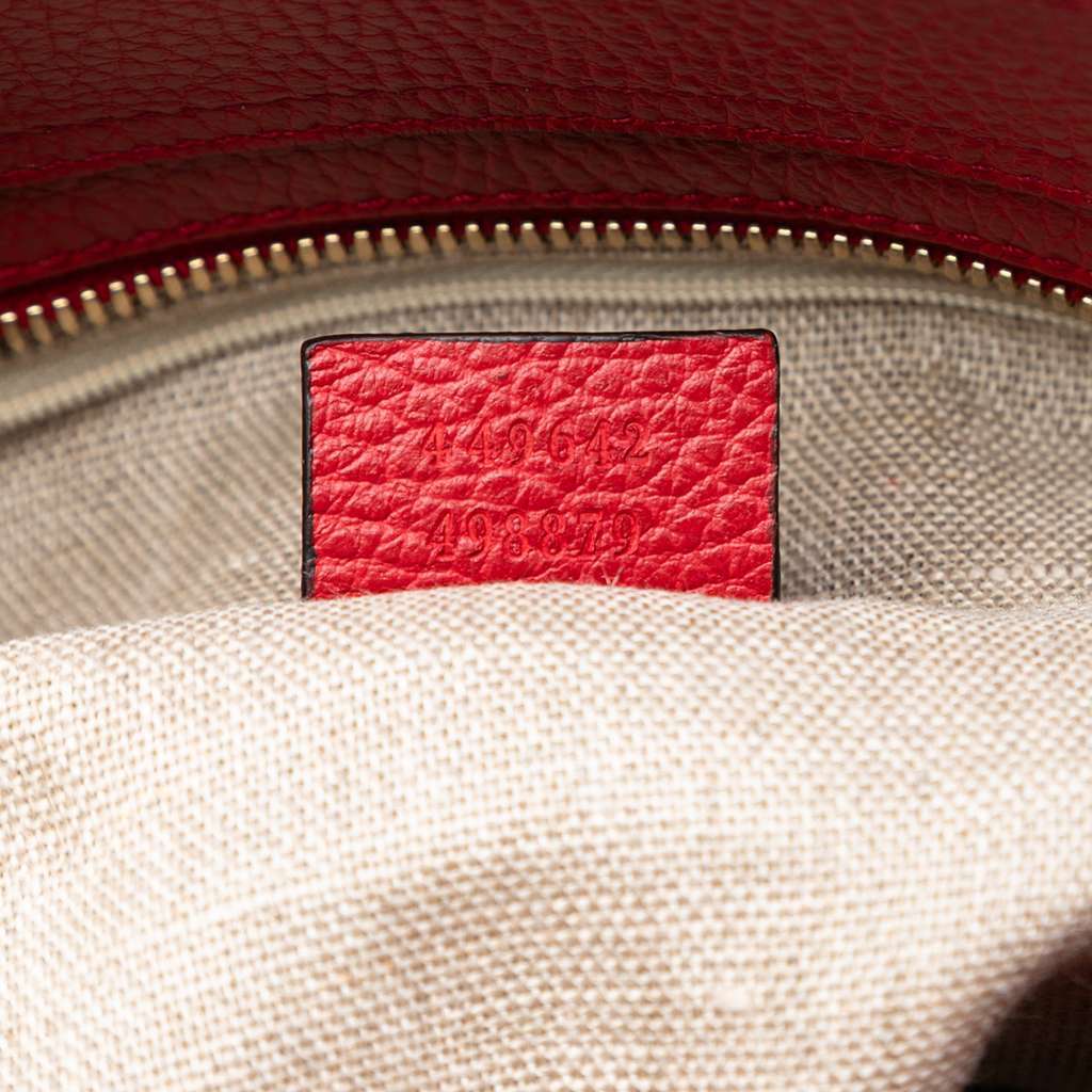 Gucci Leather Bamboo Tassel Satchel Red Leather Very good - Box View