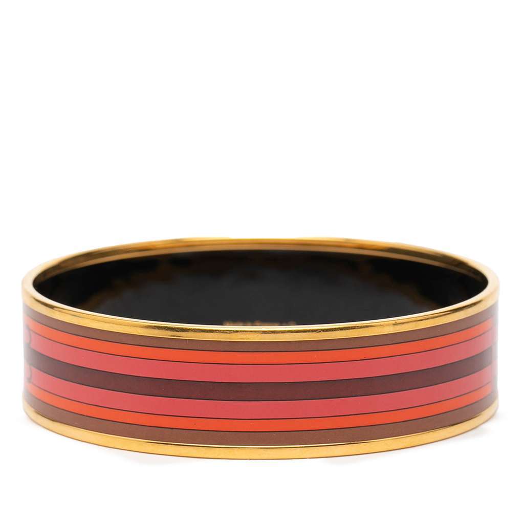 Hermès Wide Printed Enamel Bangle 65 Brown Very good - Inside View