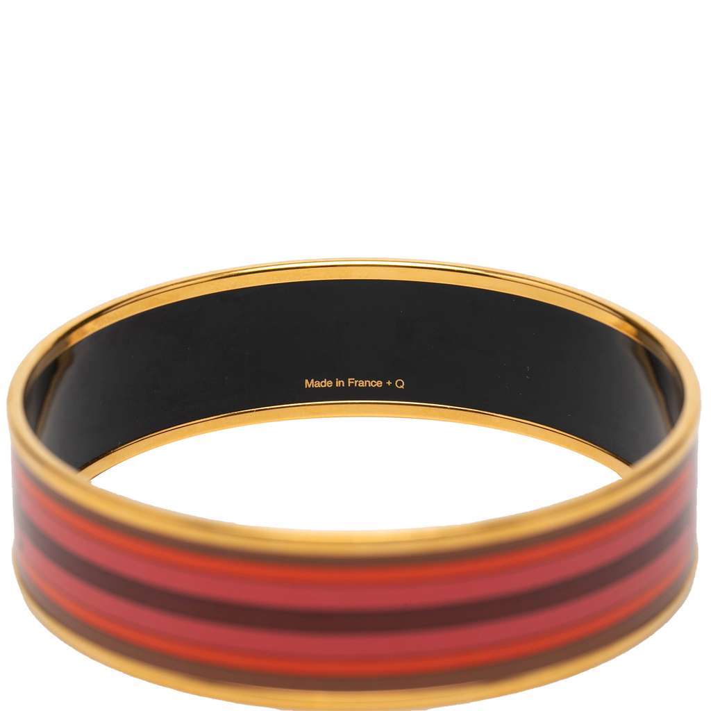 Hermès Wide Printed Enamel Bangle 65 Brown Very good - Box View