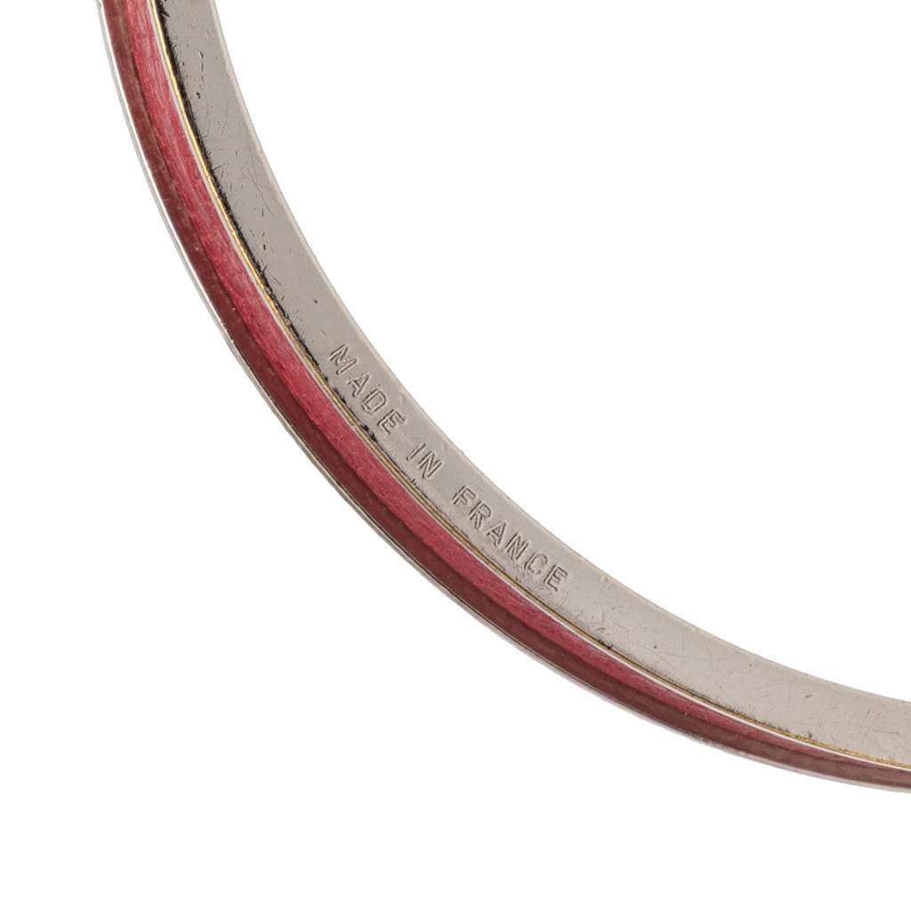 Hermès Leather Kelly H Cadena Lock Bangle Bracelet Red Leather Good condition - Box View