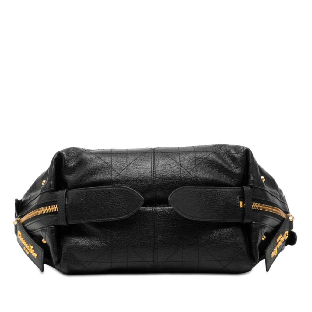 Dior Small Crinkled Calfskin Macrocannage D Journey Bag Black Leather Good - Inside View