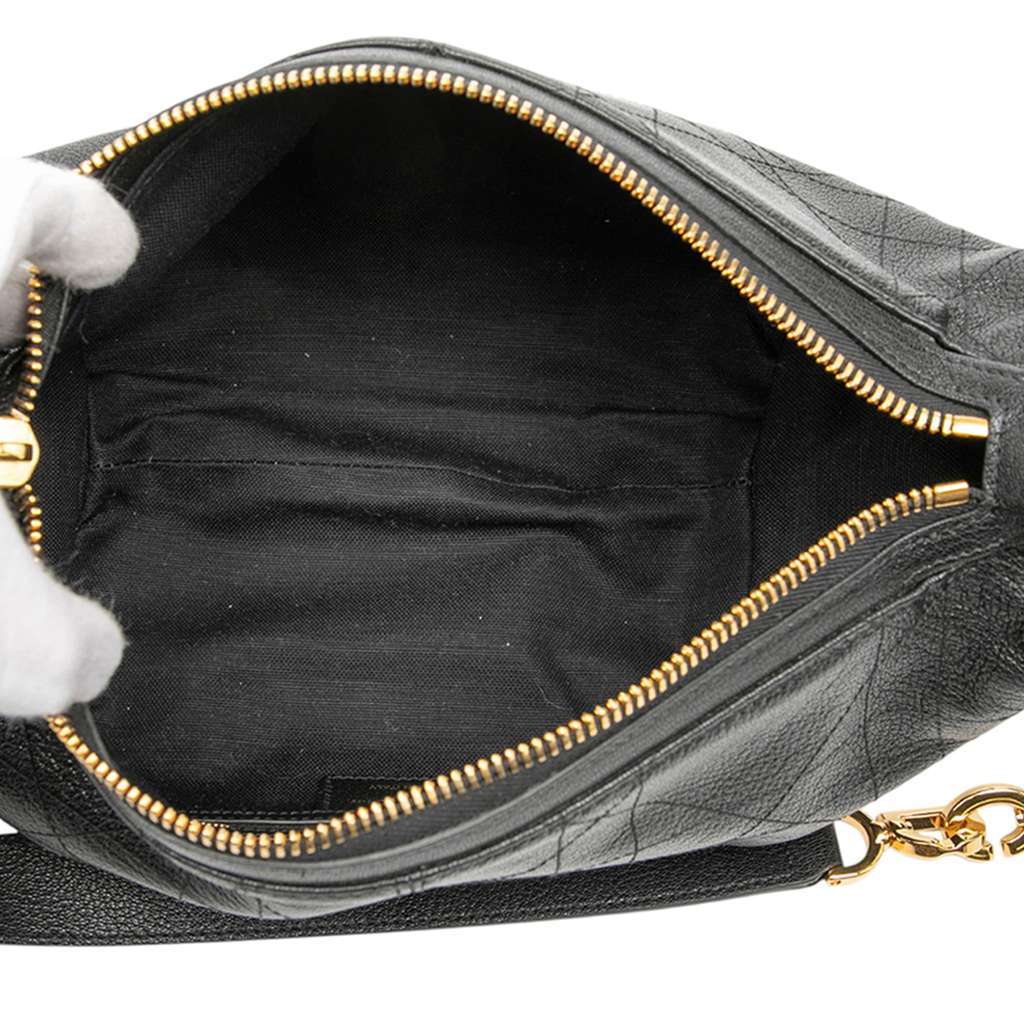 Dior Small Crinkled Calfskin Macrocannage D Journey Bag Black Leather Good - Model View