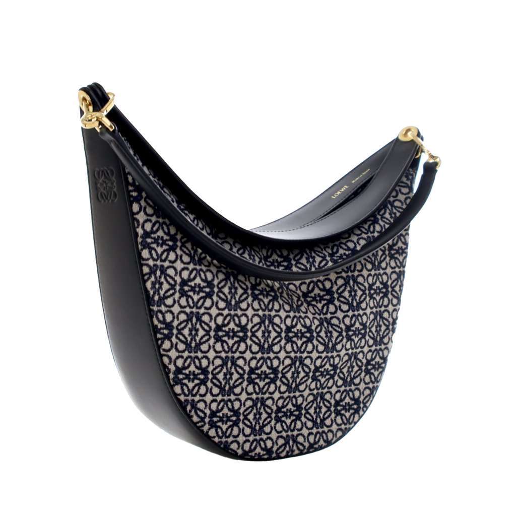 Loewe Small Anagram Canvas Luna Hobo Black Canvas Very good condition - Back View