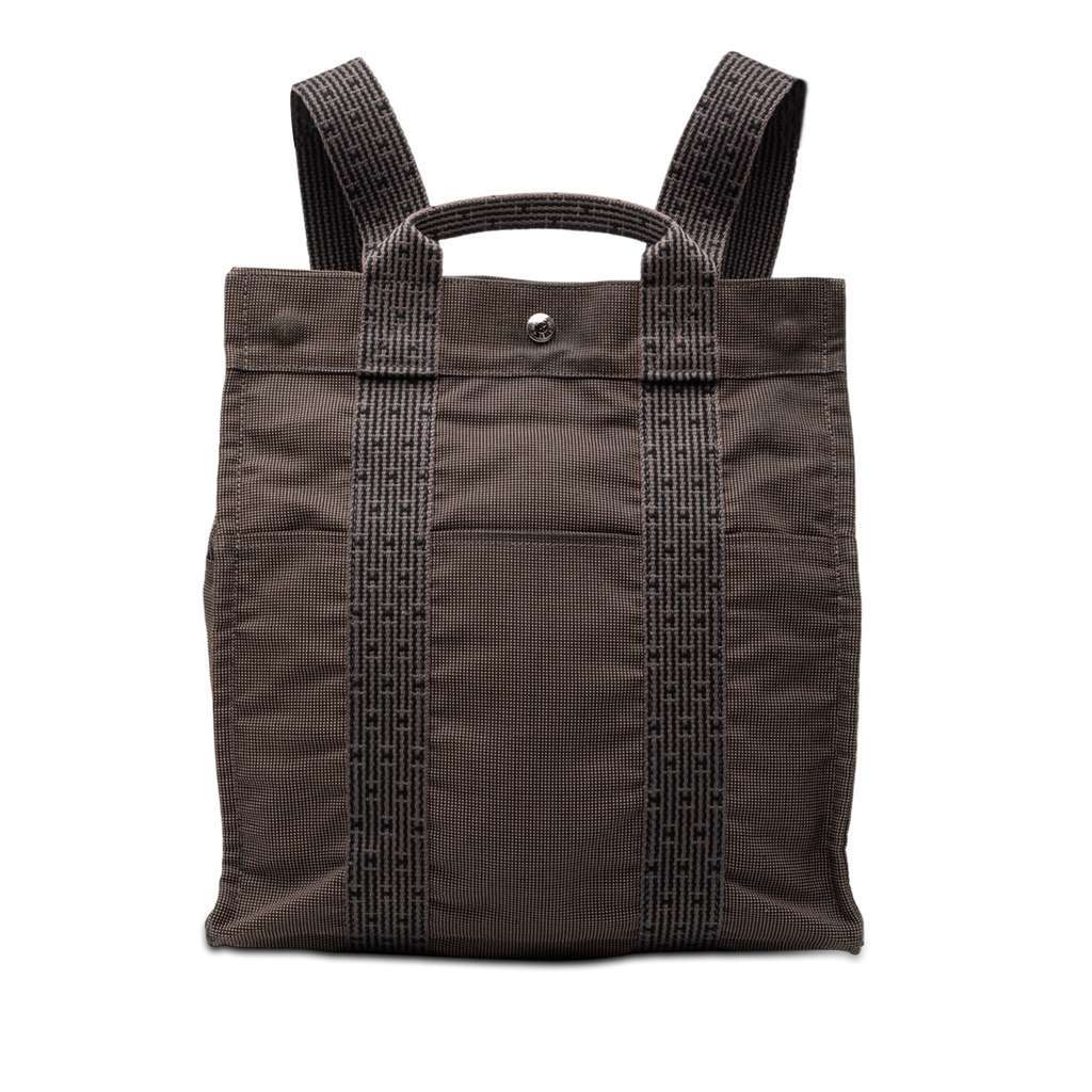 Hermès Canvas Herline Backpack MM Grey Canvas Good condition - Front View