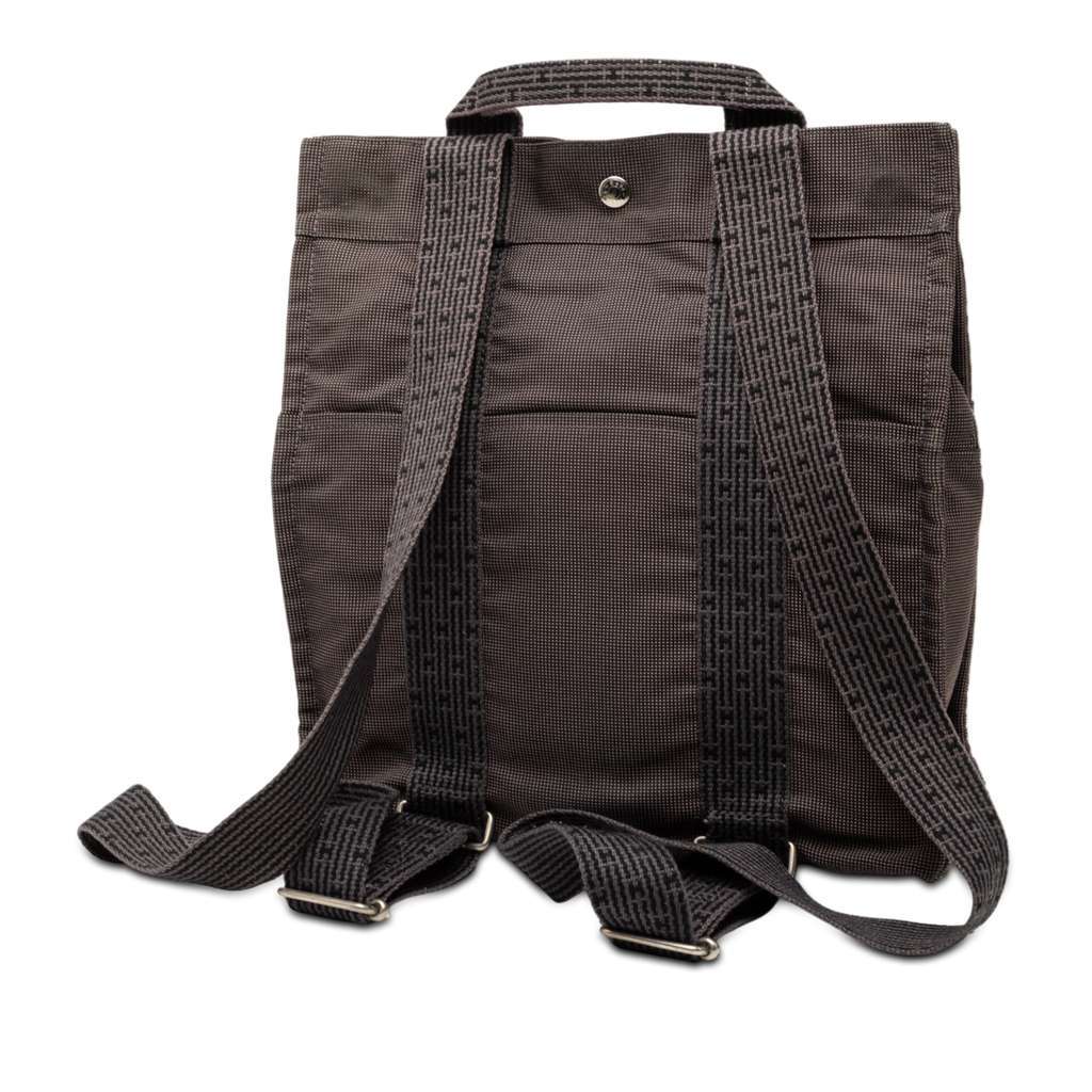 Hermès Canvas Herline Backpack MM Grey Canvas Good condition - Back View