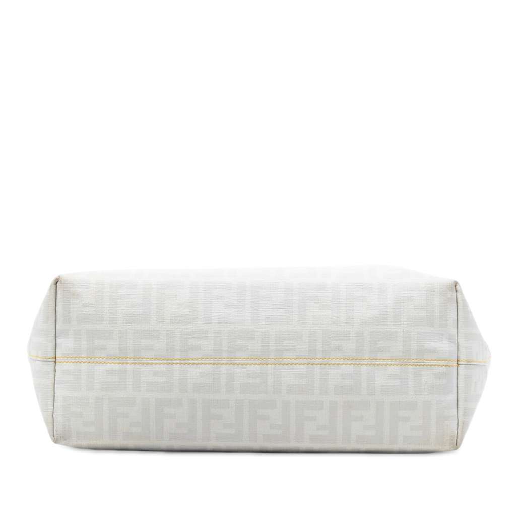 Fendi Medium Zucca Spalmati Roll Tote White Canvas Very good - Inside View