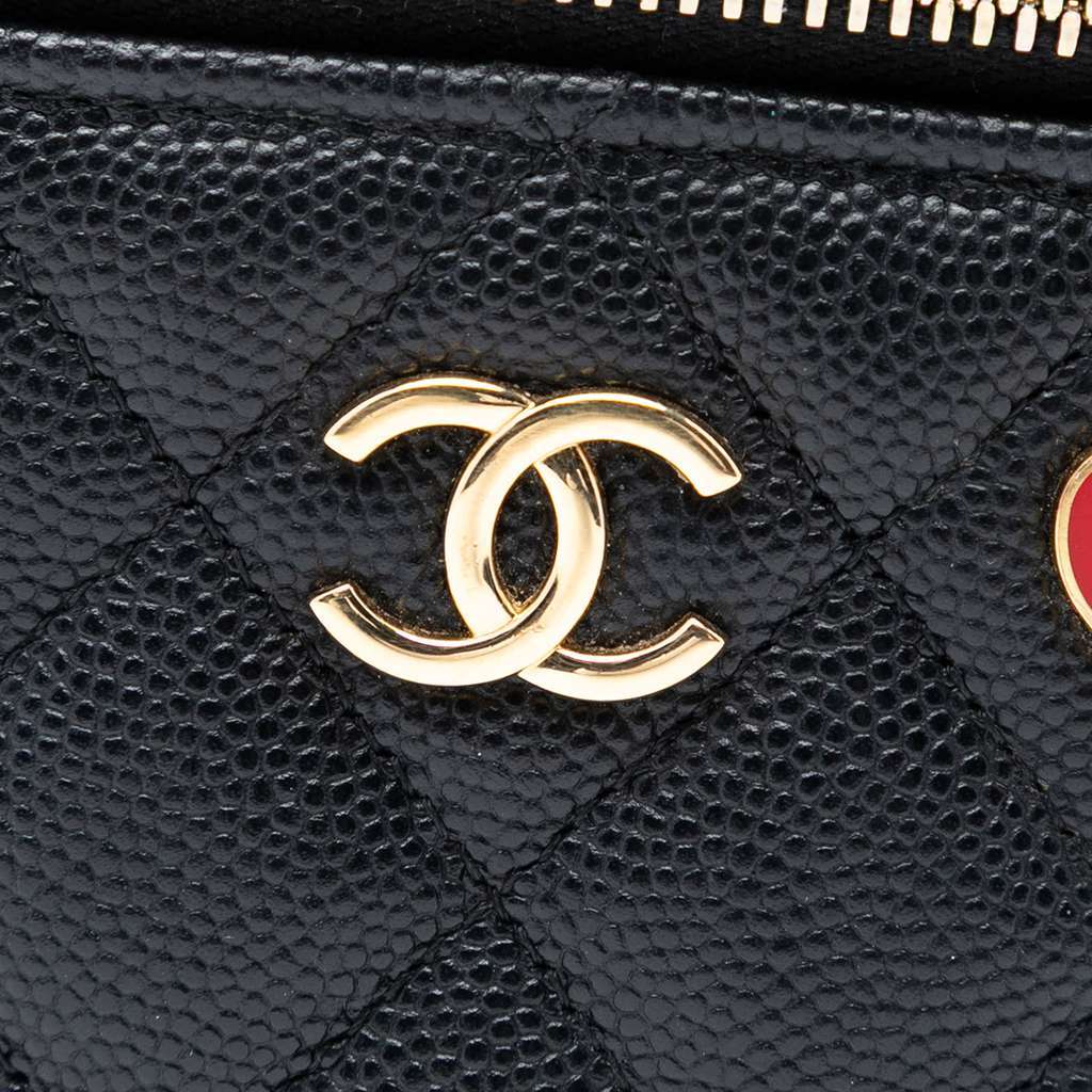 Chanel Mini Quilted Caviar Coco Casino Vanity Case Black Leather Very good - Box View