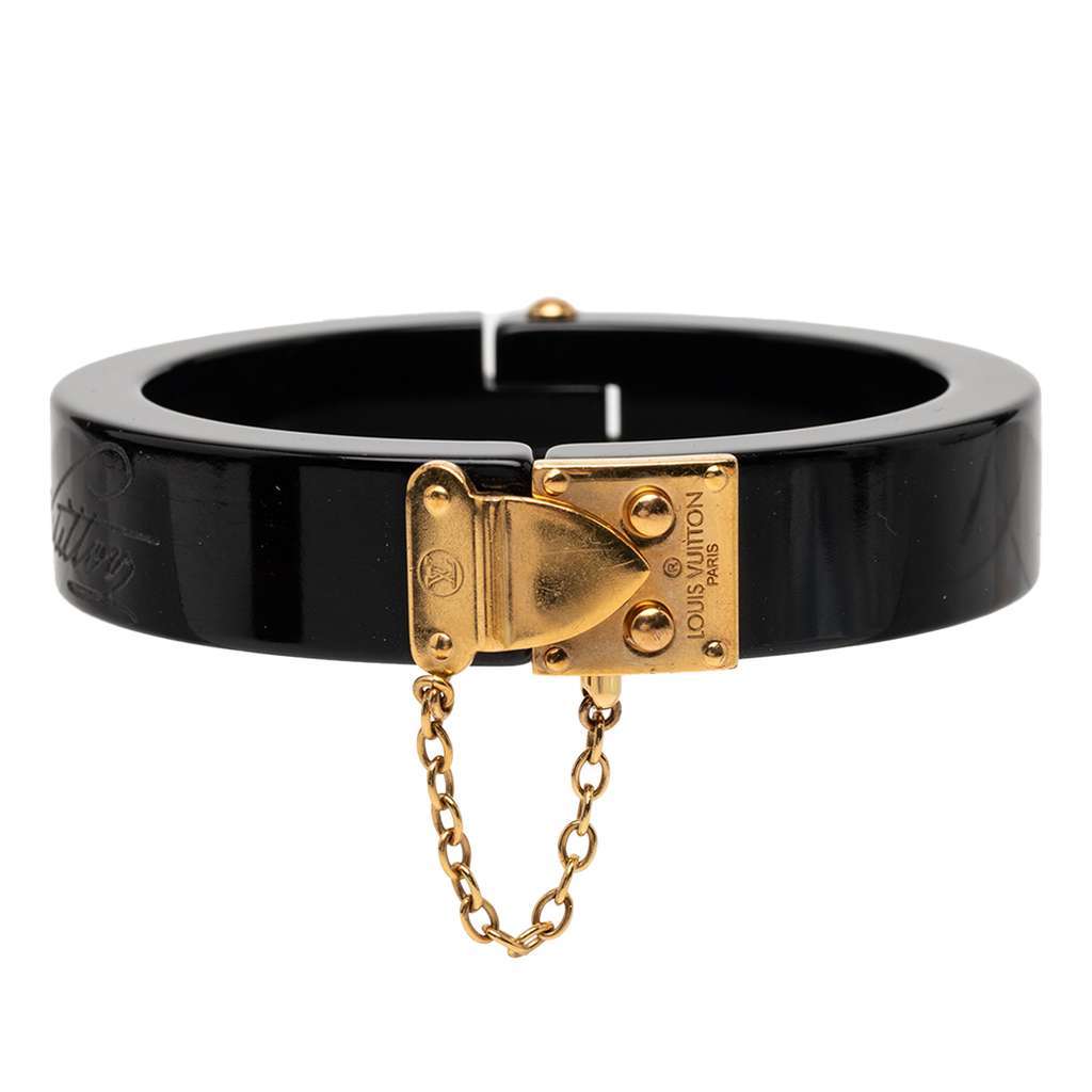 Louis Vuitton Resin Lock Me Bracelet Black Very good - Front View