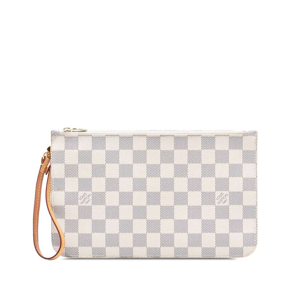 Louis Vuitton Damier Azur Neverfull MM Pouch White Very good - Front View