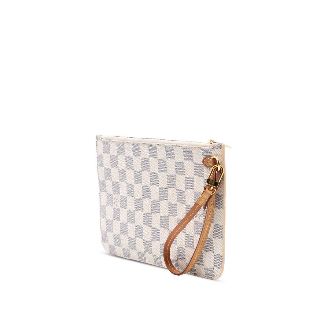 Louis Vuitton Damier Azur Neverfull MM Pouch White Very good - Back View