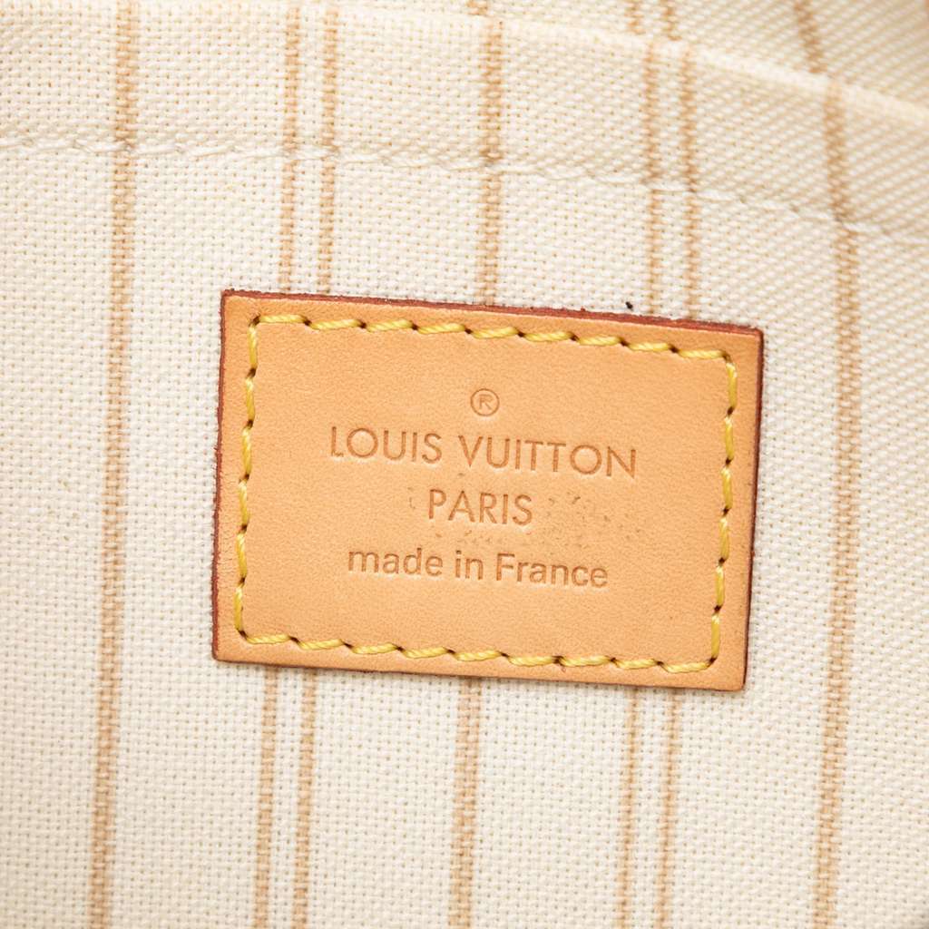 Louis Vuitton Damier Azur Neverfull MM Pouch White Very good - Box View
