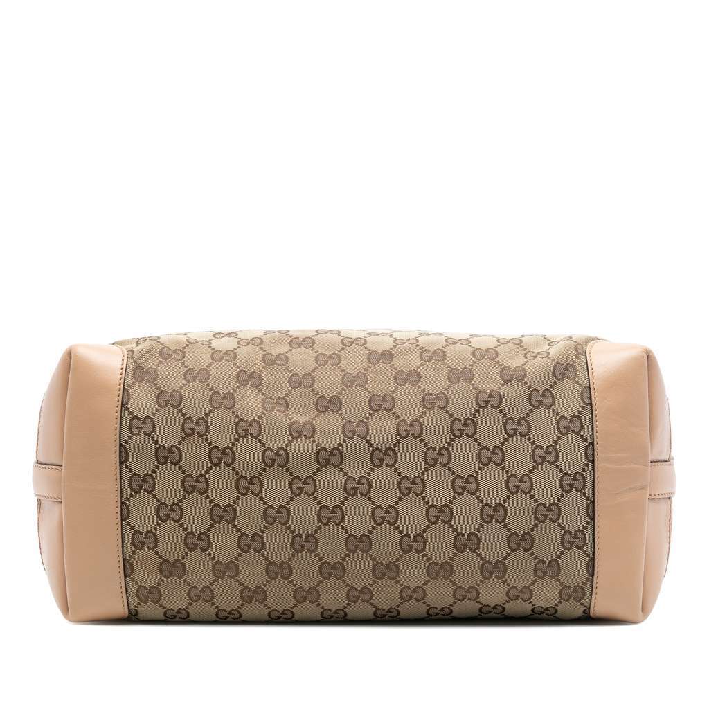 Gucci Medium GG Canvas Craft Tote Brown Canvas Fair - Inside View