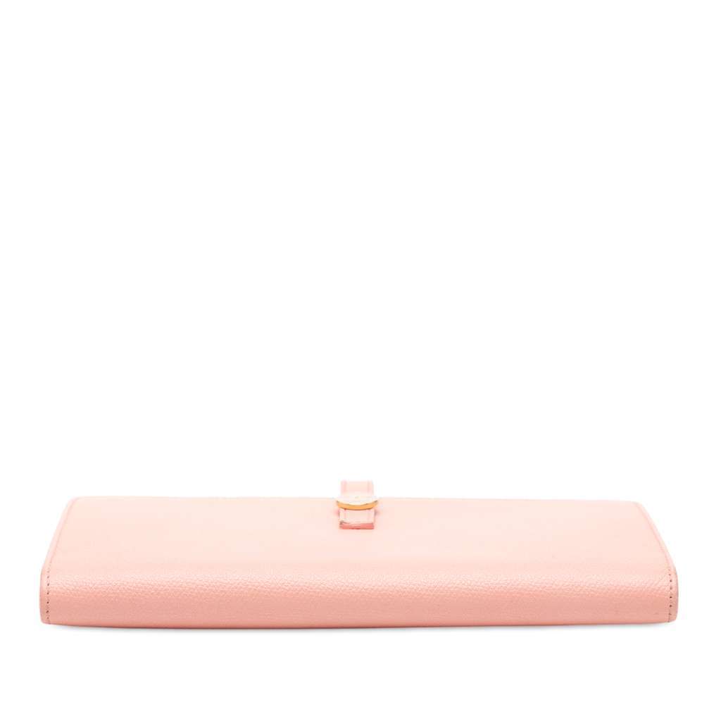 Chanel CC Grained Calfskin Flap Long Wallet Pink Leather Very good condition - Inside View