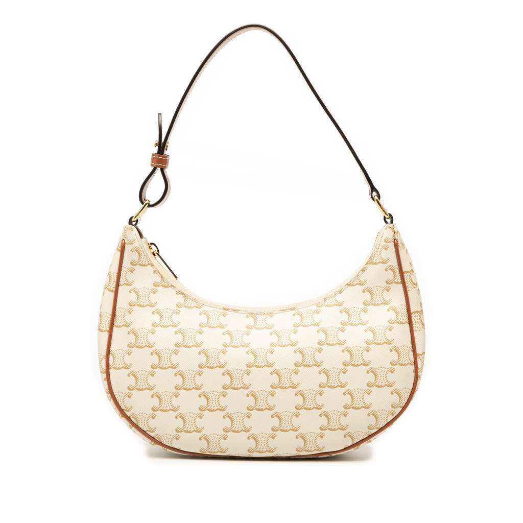 Celine Triomphe Coated Canvas Ava Shoulder Bag Brown Canvas Very good condition - Front View