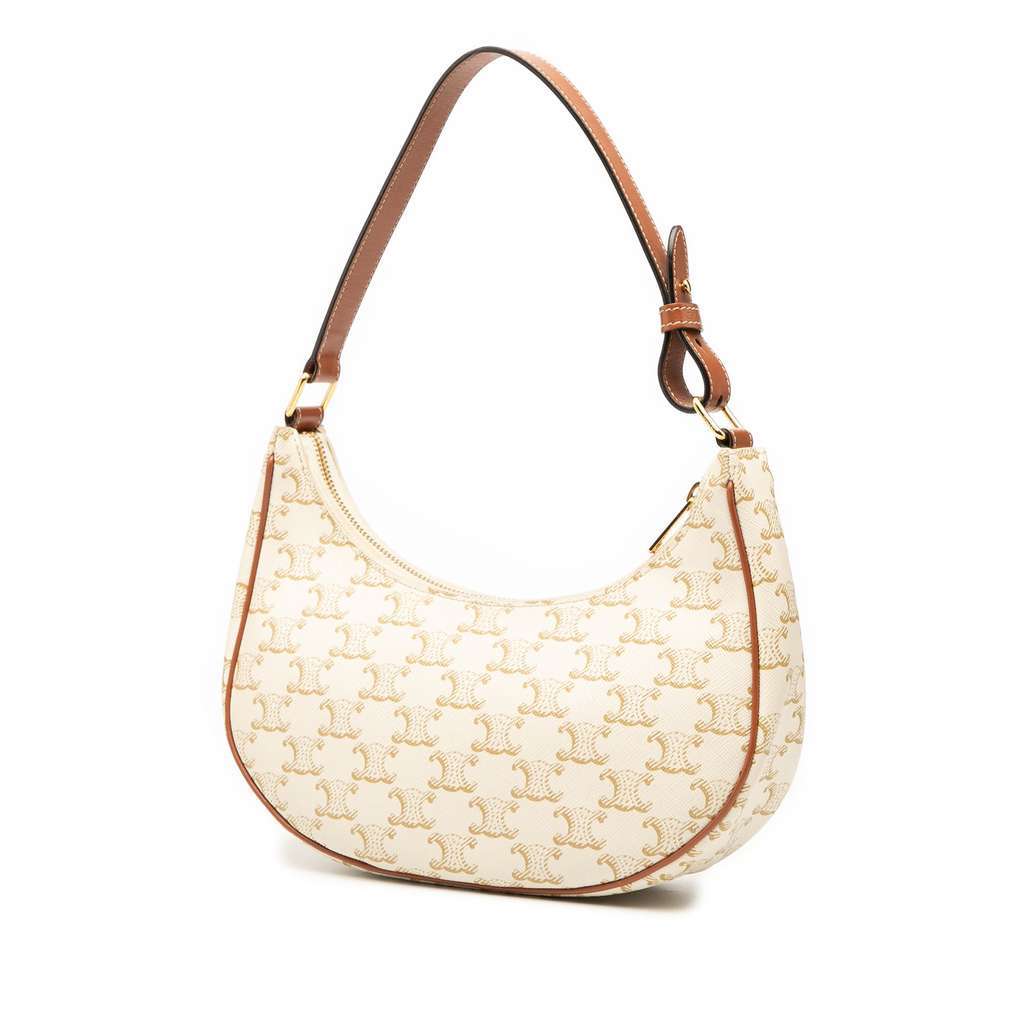 Celine Triomphe Coated Canvas Ava Shoulder Bag Brown Canvas Very good condition - Back View