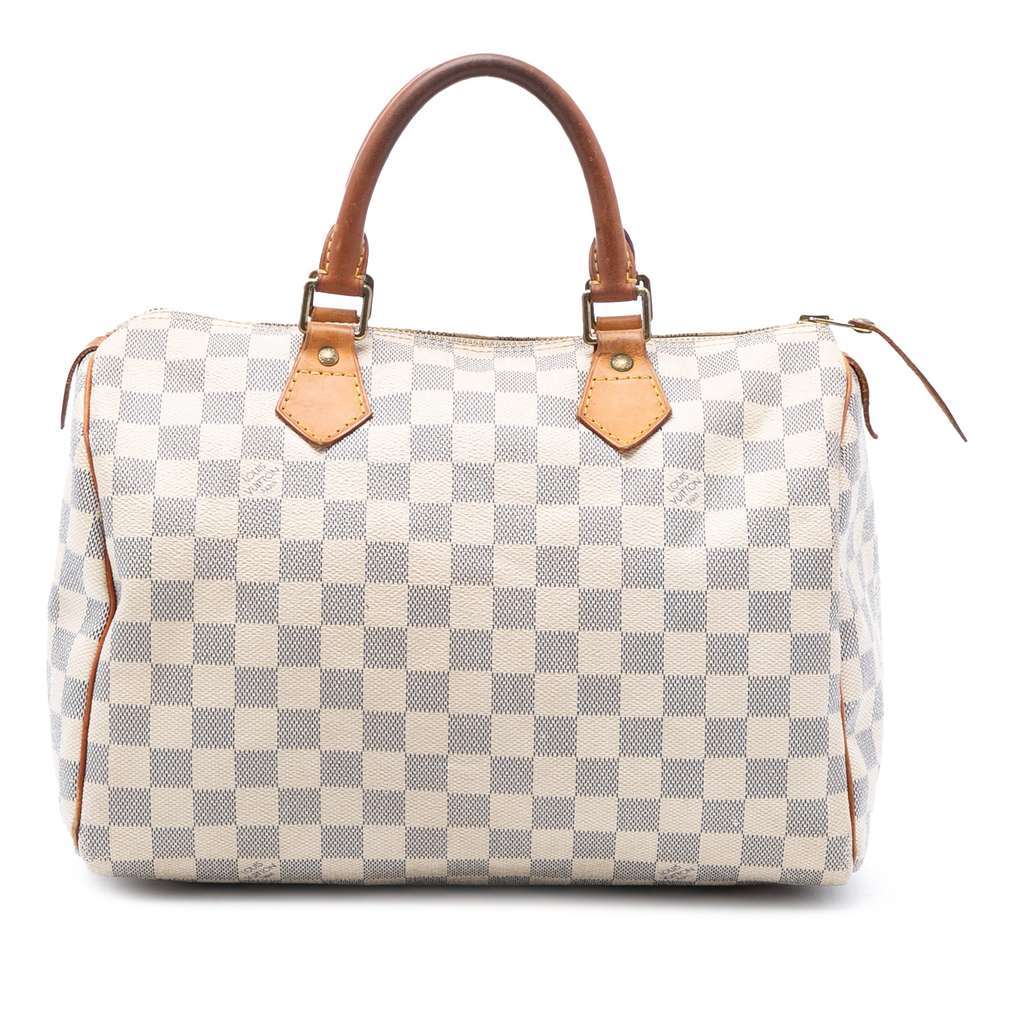Louis Vuitton Damier Azur Speedy 30 White Very good - Front View