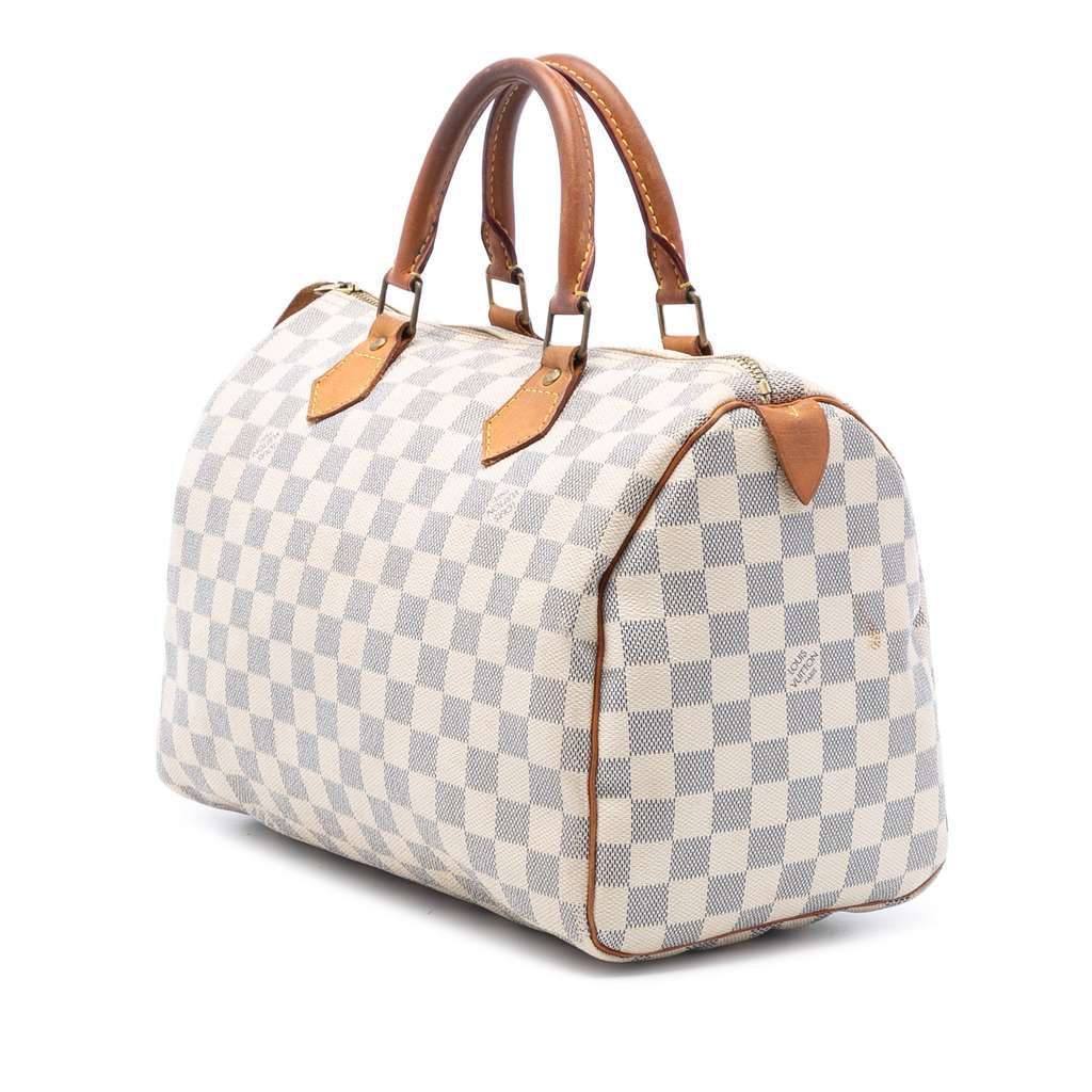 Louis Vuitton Damier Azur Speedy 30 White Very good - Back View