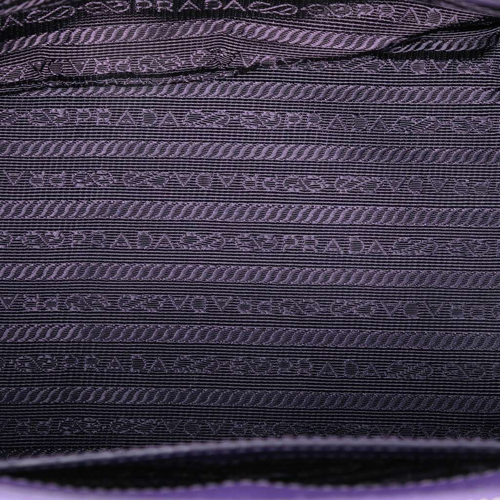 Prada Small Saffiano Lux Galleria Double Zip Satchel Purple Leather Very good condition - Model View