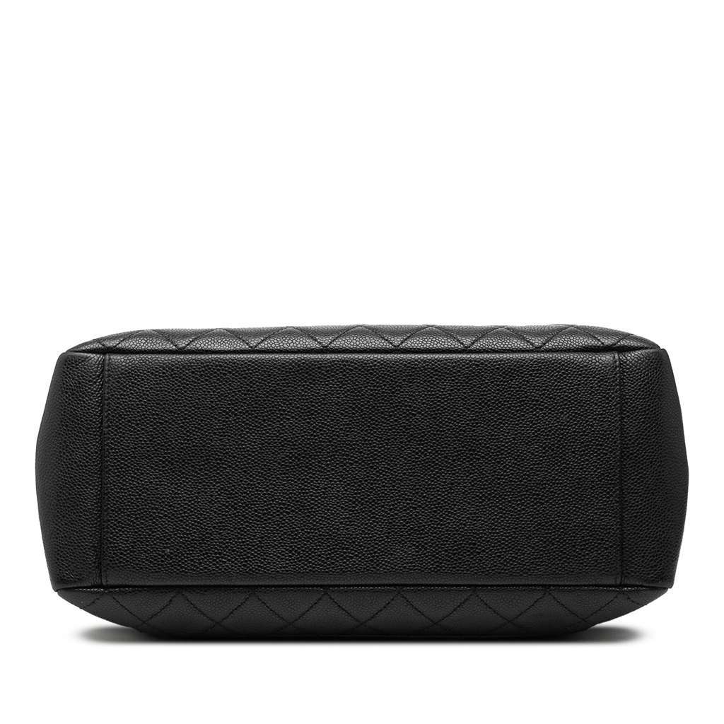 Chanel Caviar Grand Shopping Tote Black Leather Good - Inside View