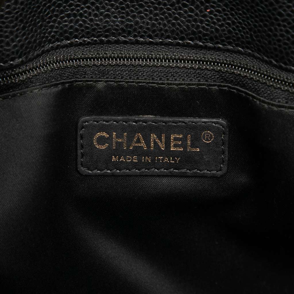 Chanel Caviar Grand Shopping Tote Black Leather Good - Box View