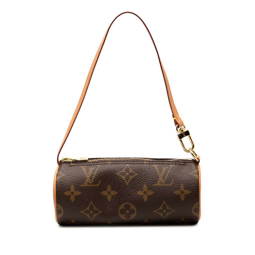 Louis Vuitton Monogram Papillon Pochette Brown Good - Front View
