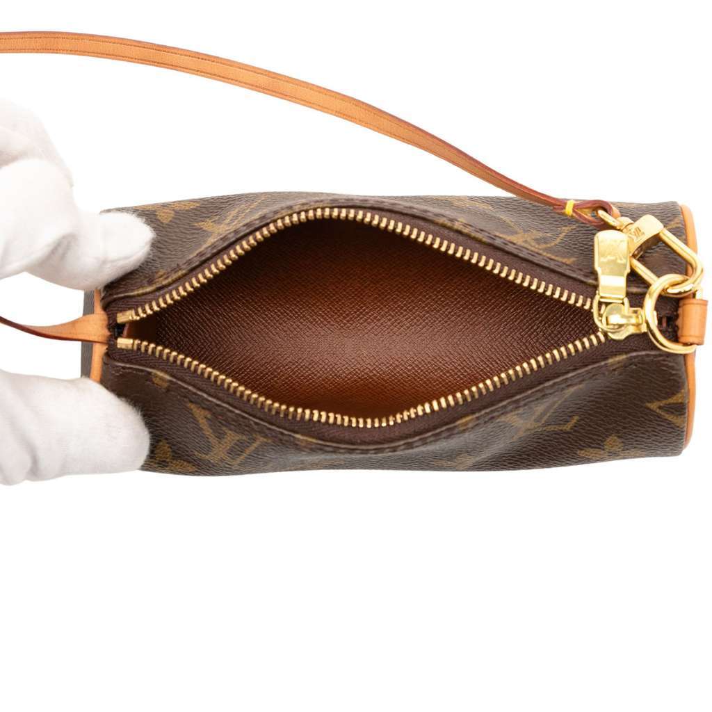 Louis Vuitton Monogram Papillon Pochette Brown Good - Model View