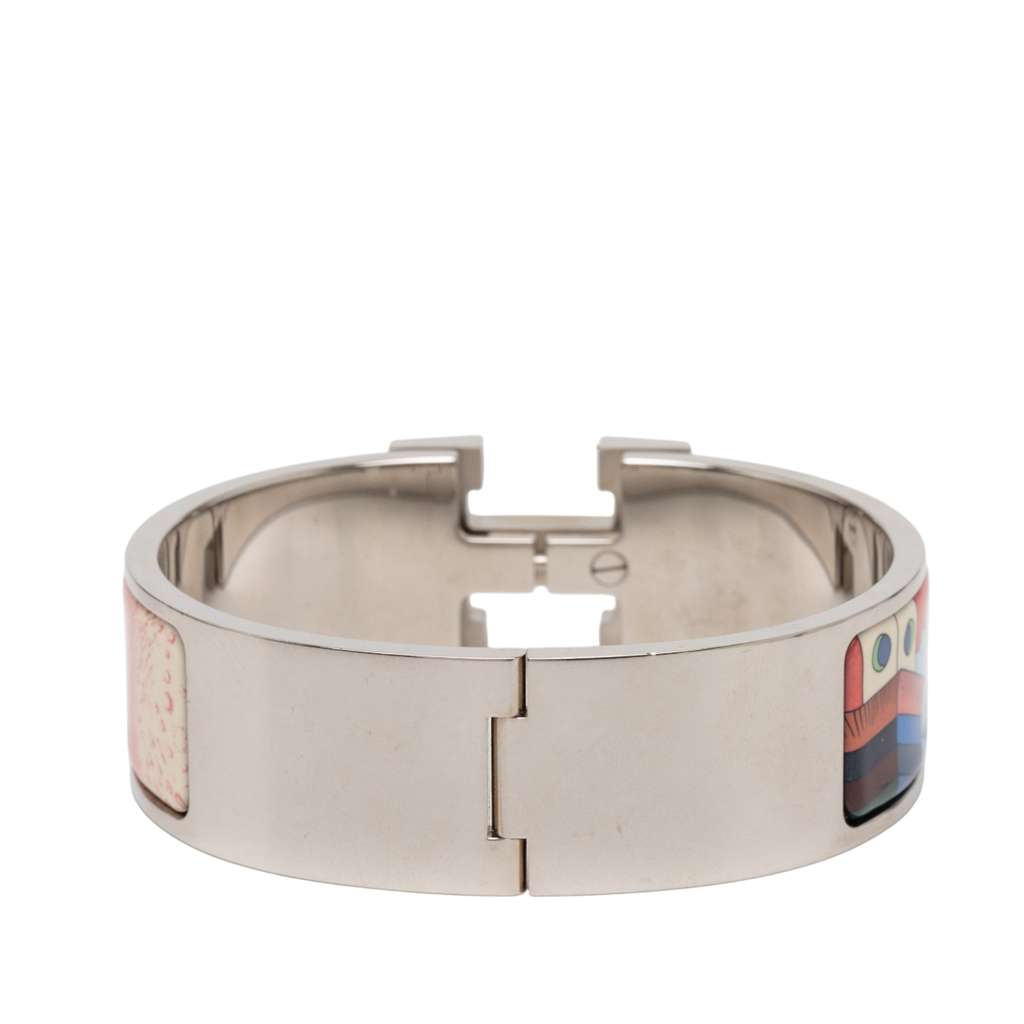Hermès Wide Enamel Cosmographia Universalis Clic Clac H Bracelet PM Blue Very good - Inside View