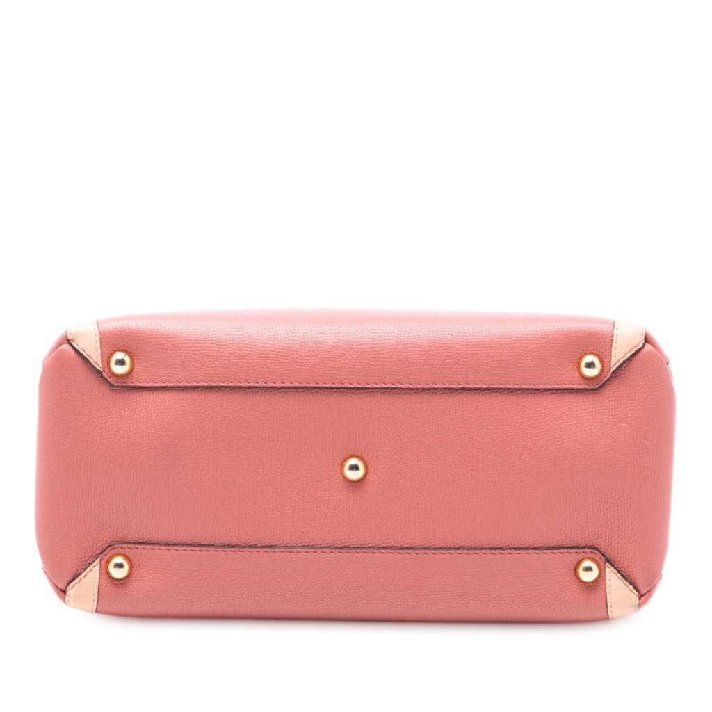Burberry Medium Bicolor Leather and House Check Banner Satchel Pink Leather Very good - Inside View