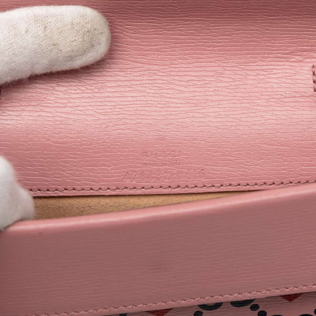 Gucci Mini Textured Leather Valentines Day Dionysus Crossbody Pink Leather Very good - Box View