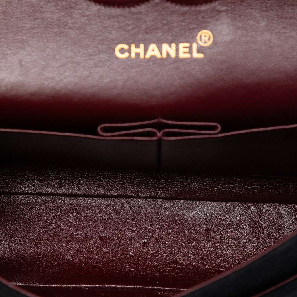 Chanel Medium Classic Jersey Bijoux Chain Double Flap Black Cotton Very good condition - Model View