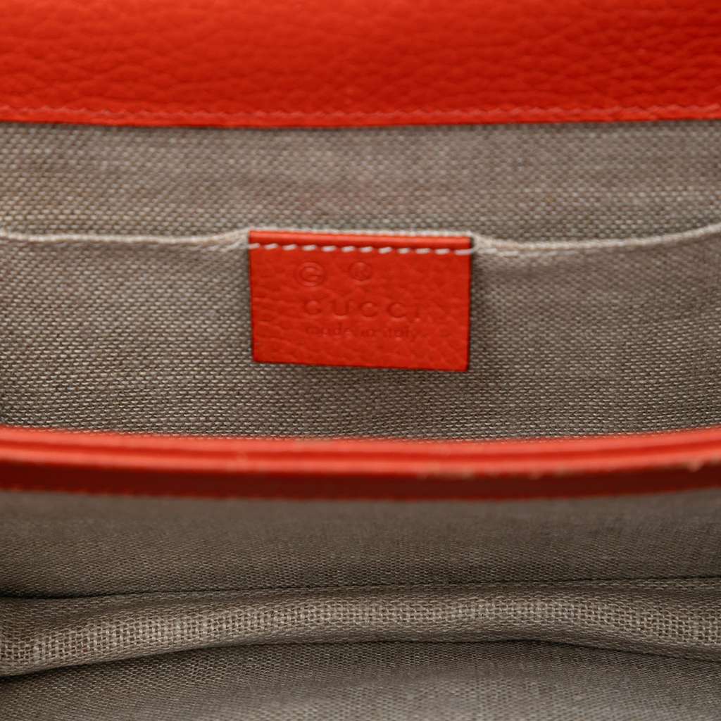 Gucci Small Dollar Calfskin Interlocking G Crossbody Orange Leather Very good - Model View