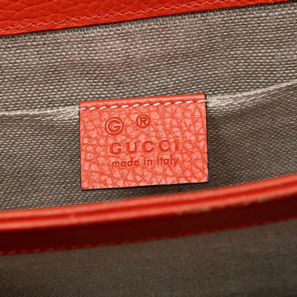 Gucci Small Dollar Calfskin Interlocking G Crossbody Orange Leather Very good - Box View